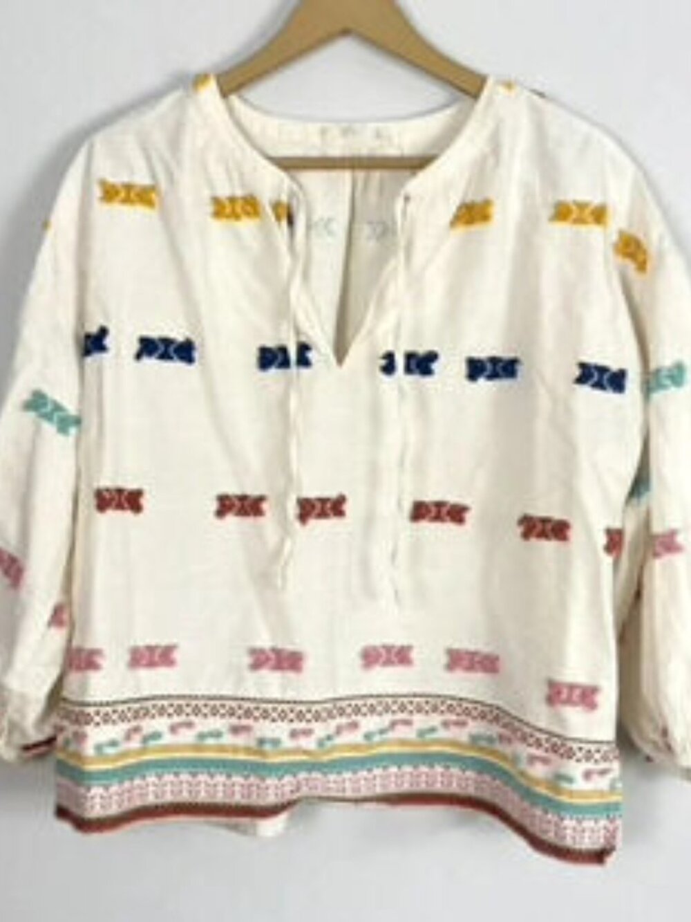 Lou & Grey Embroidered Boho Peasant Top (M) - Picture 2 of 10